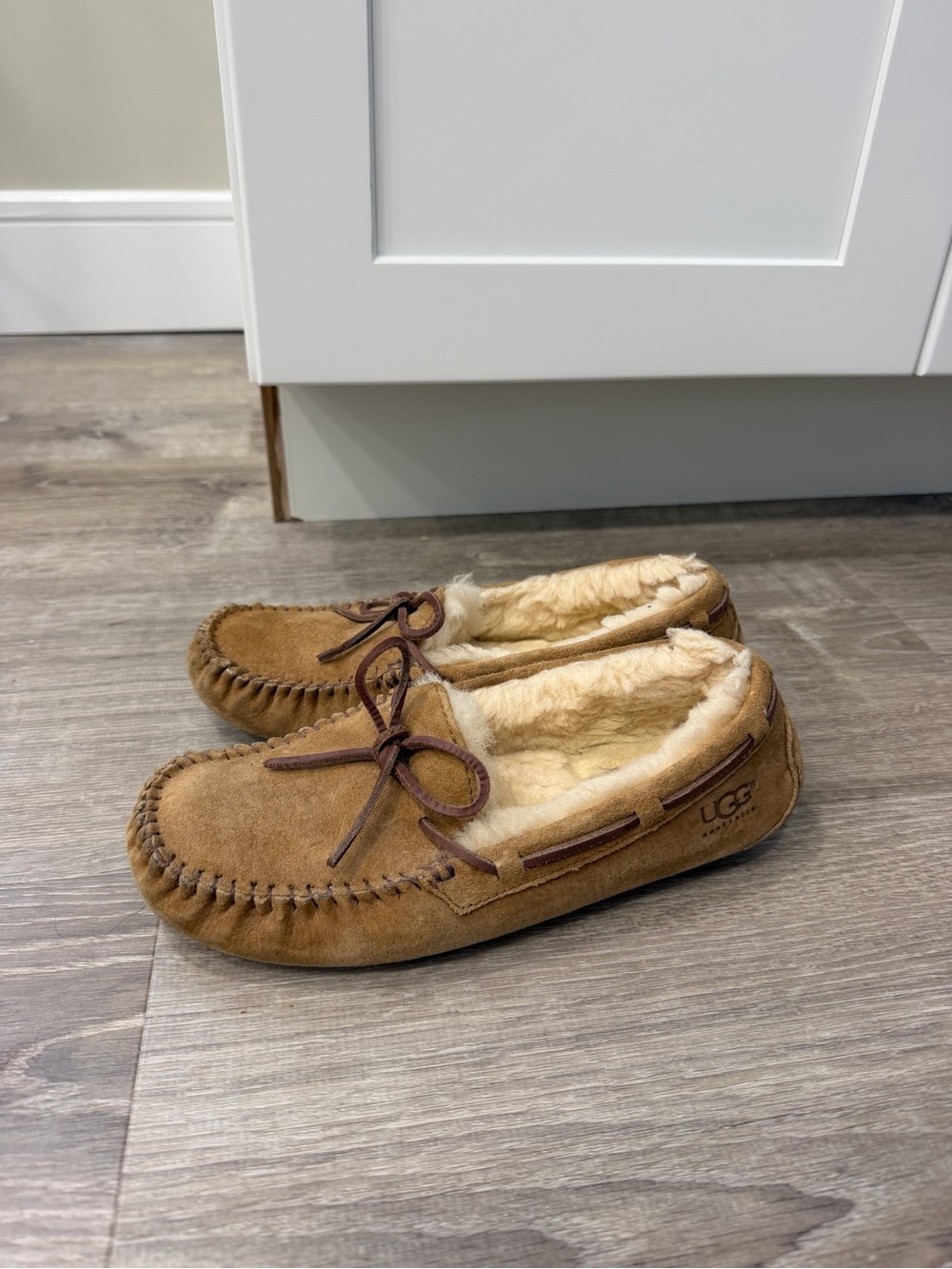 UGG Women's Chestnut Moccasin Slippers with Shearling Lining